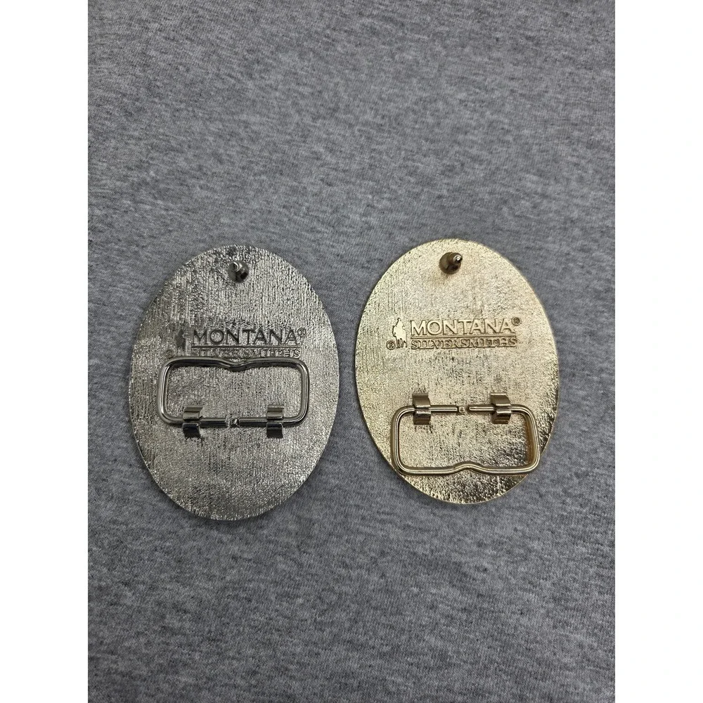 Lot of 2 Pendleton Whisky Montana Silversmiths 2011 2013 Rodeo Belt Buckles